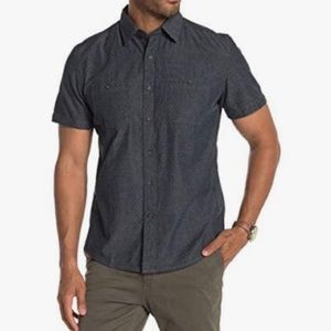 GRAYERS MENS TOWNSEND DOBBY SHORT SLEEVE BUTTON DOWN IN CHARCOAL